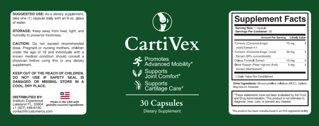 CartiVex supplement bottle